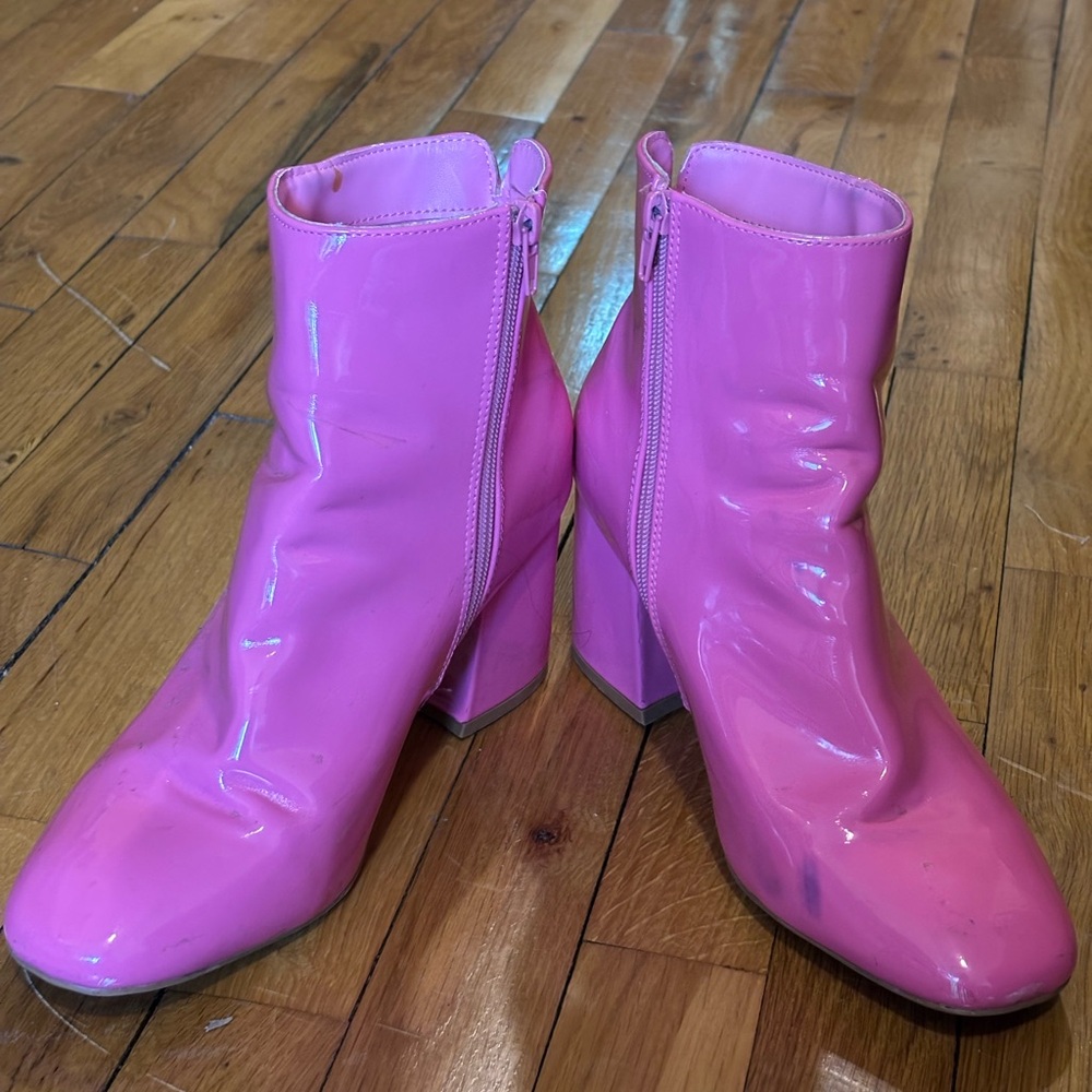 Hot Pink Women's Ankle GoGo Boots